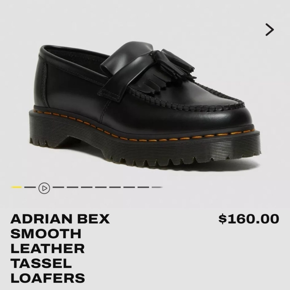 Dr Martens Adrian Bex Smooth Leather Platform Tassel Loafers Shoe Women’s Size 8 - Picture 9 of 10